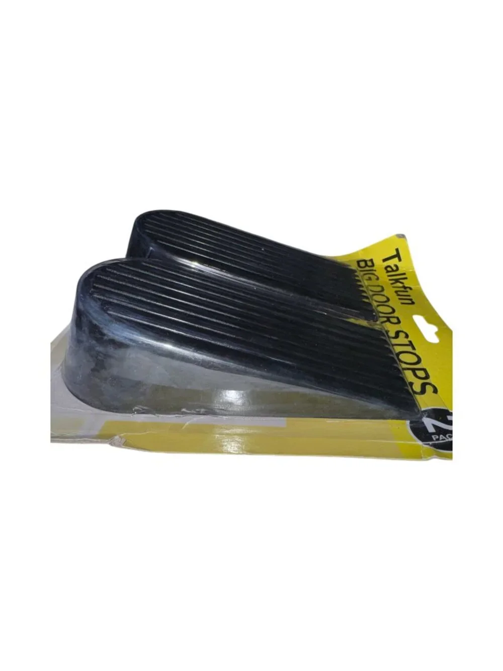 Talkfun Big Door Stops 2 Pack - Durable Black Door Wedges